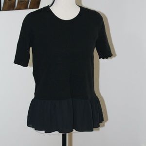 LOFT, Short sleeve sweater ruffled bottom ...